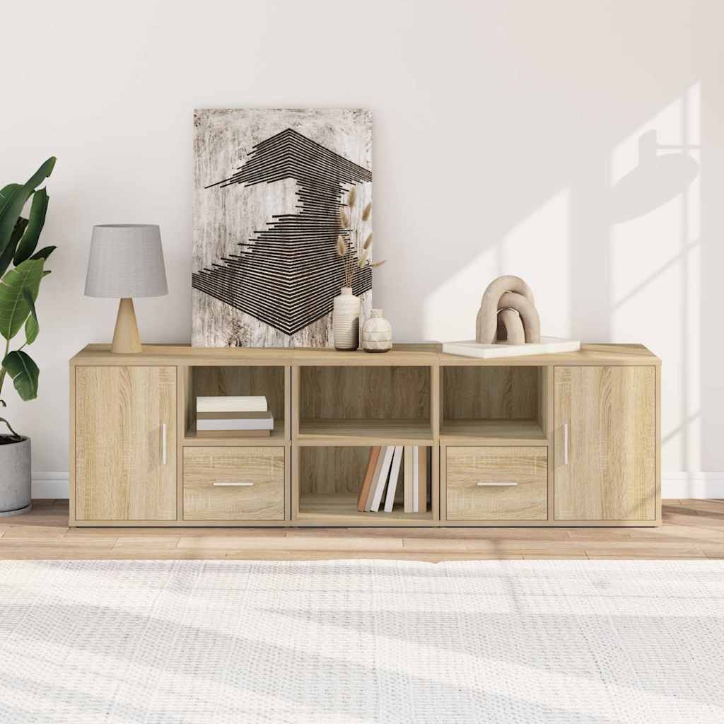 hjørneskab 160x40x45 cm konstrueret træ sonoma-eg