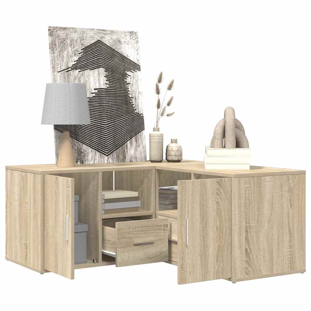 hjørneskab 160x40x45 cm konstrueret træ sonoma-eg