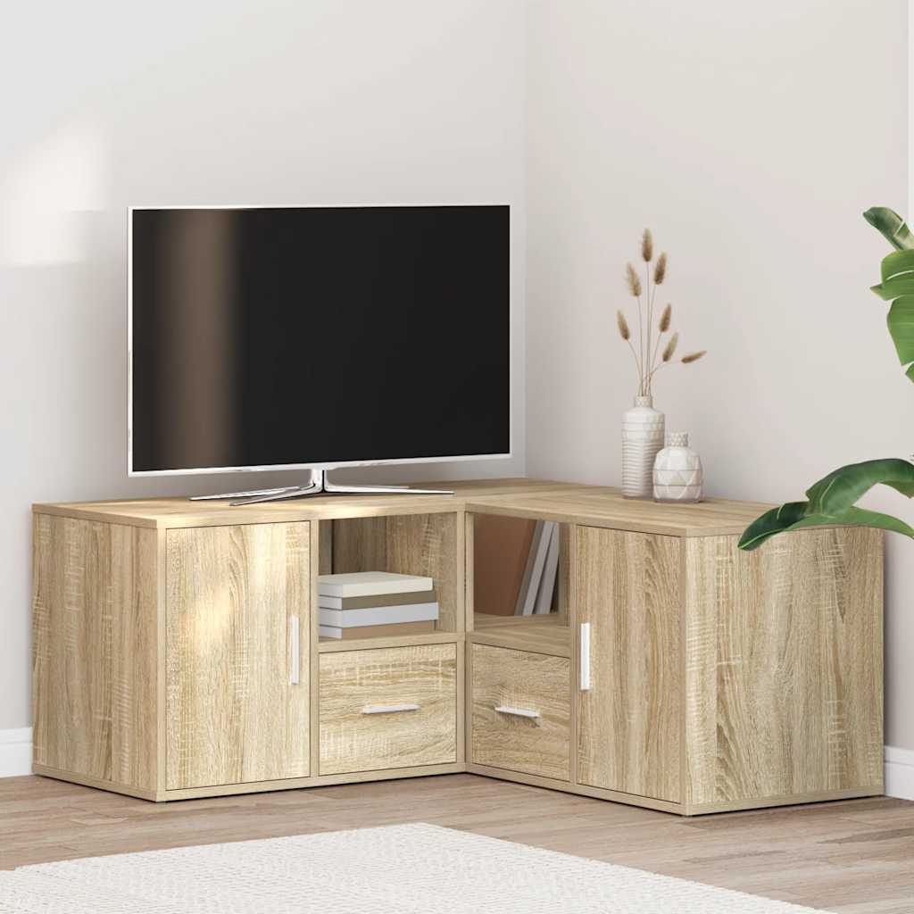 hjørneskab 160x40x45 cm konstrueret træ sonoma-eg