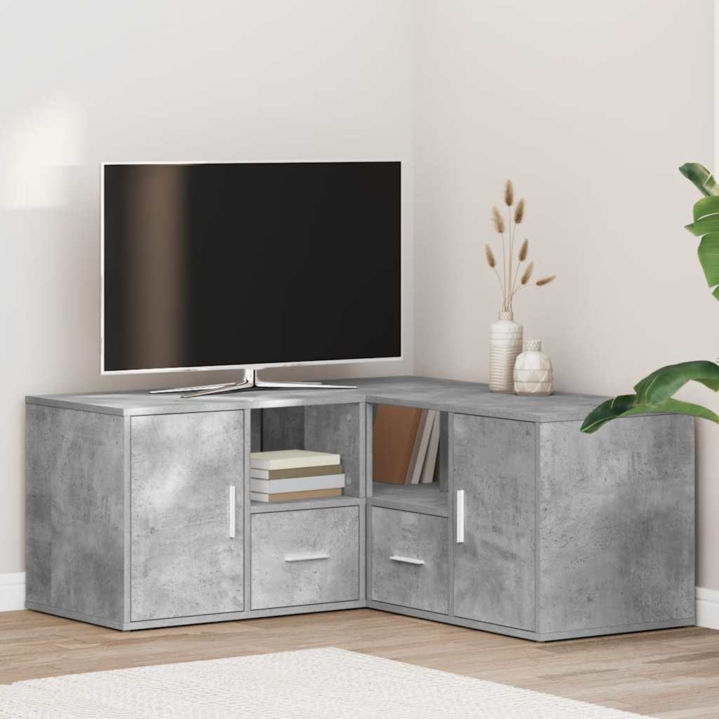 hjørnereol 160x40x45 cm konstrueret træ betongrå
