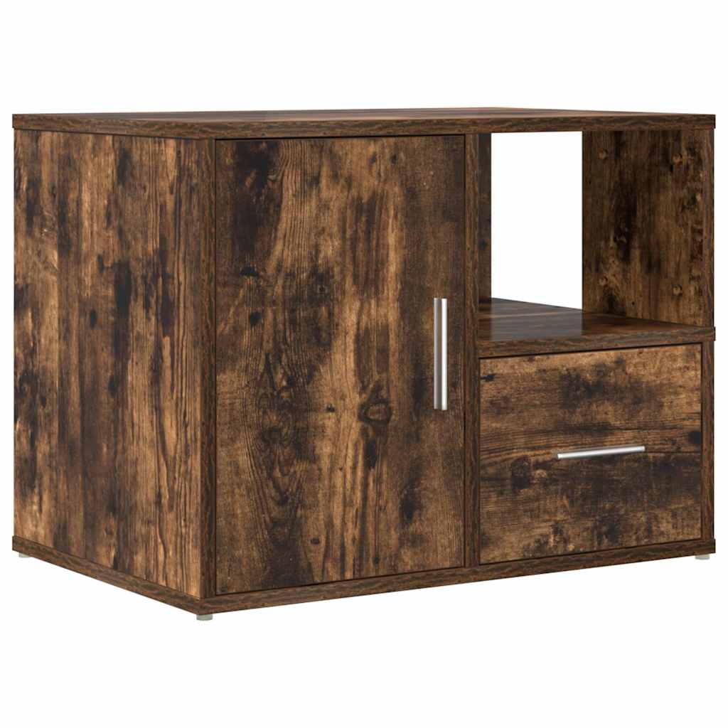 hjørneskab 160x40x45 cm konstrueret træ røget egetræsfarve