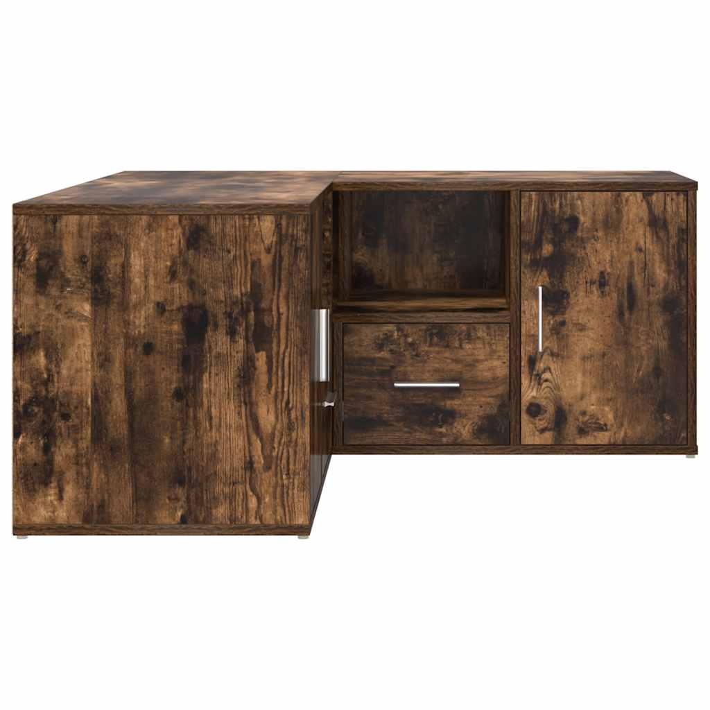 hjørneskab 160x40x45 cm konstrueret træ røget egetræsfarve