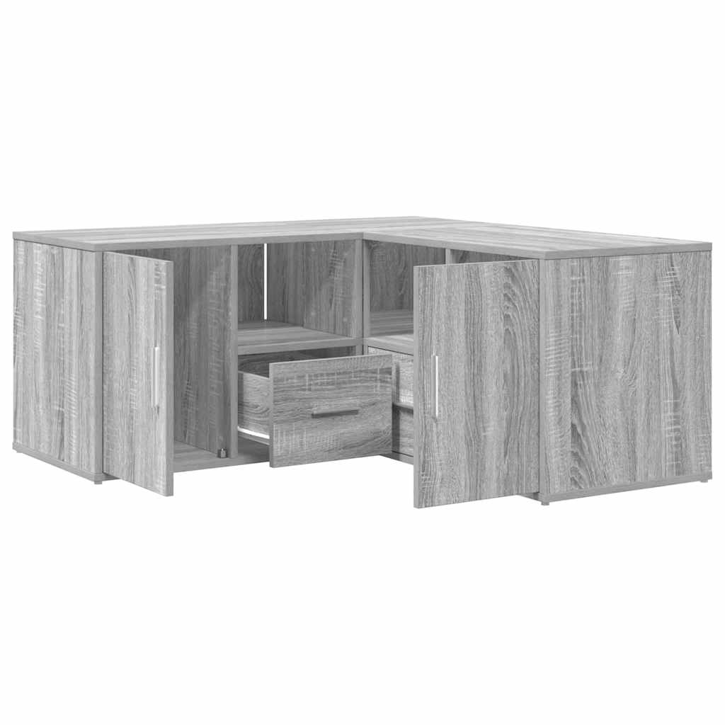 hjørneskab 160x40x45 konstrueret træ grå sonoma-eg