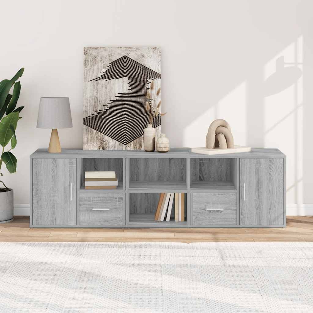 hjørneskab 160x40x45 konstrueret træ grå sonoma-eg