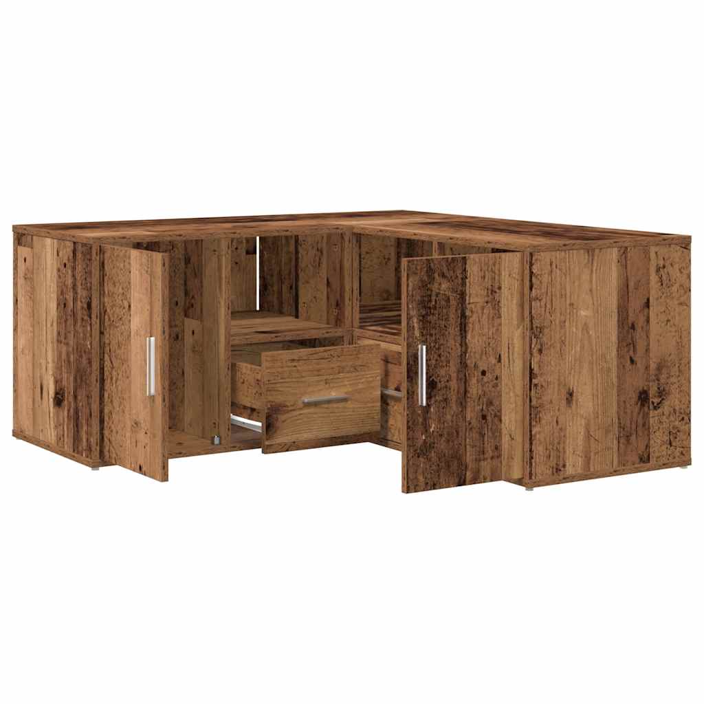 hjørneskab 160x40x45 cm konstrueret træ gammelt trælook