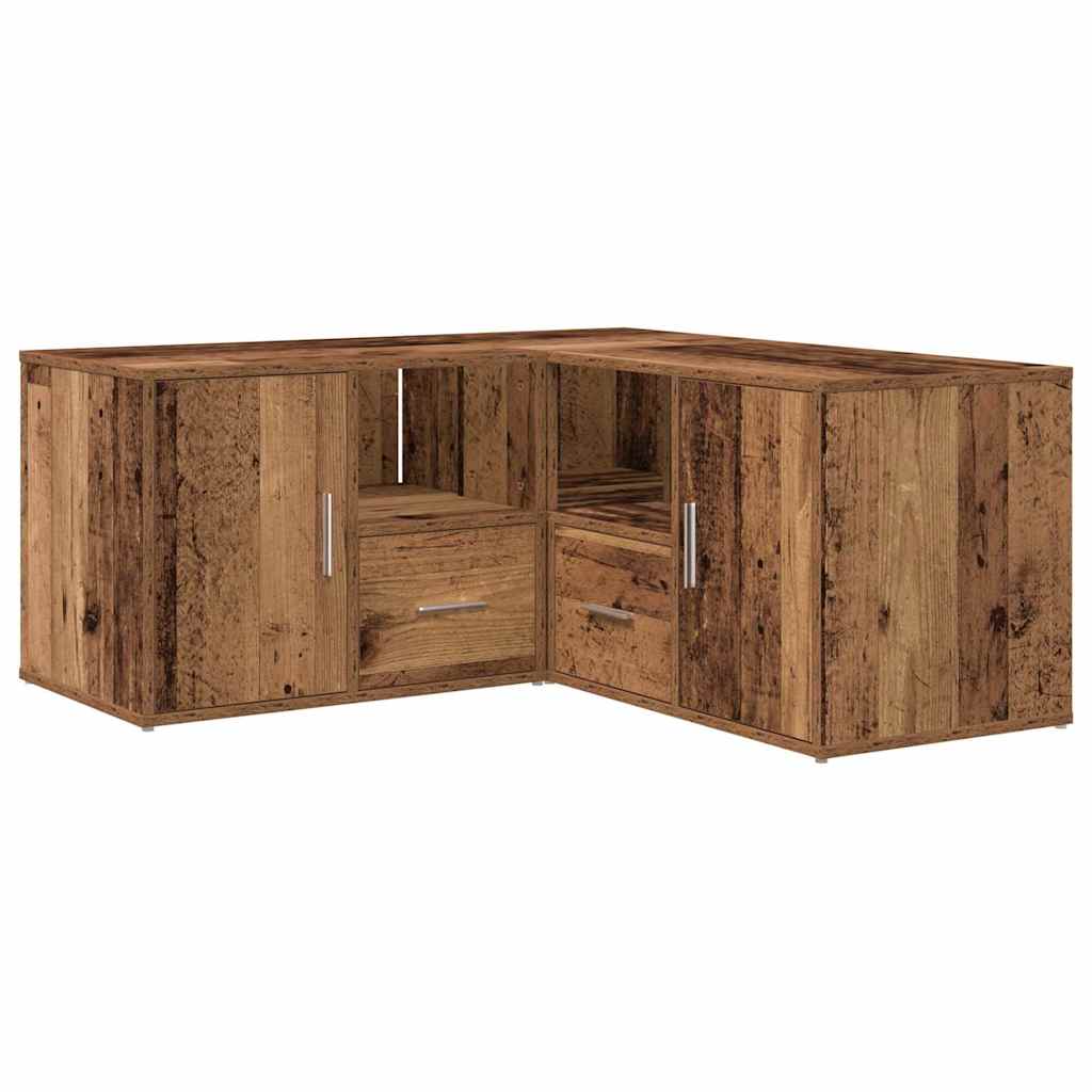 hjørneskab 160x40x45 cm konstrueret træ gammelt trælook