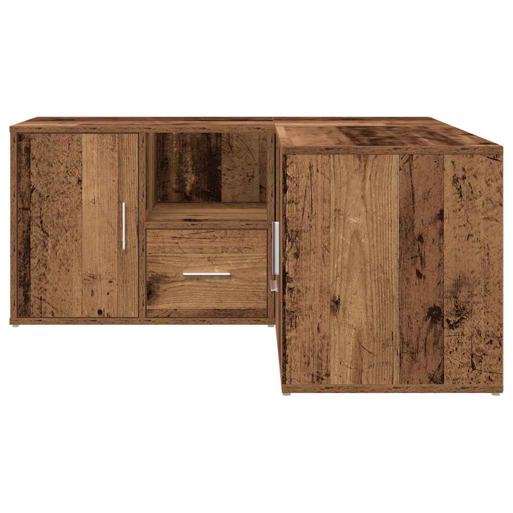 hjørneskab 160x40x45 cm konstrueret træ gammelt trælook