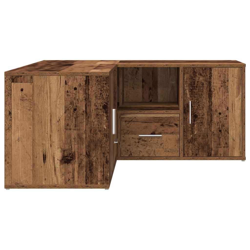 hjørneskab 160x40x45 cm konstrueret træ gammelt trælook