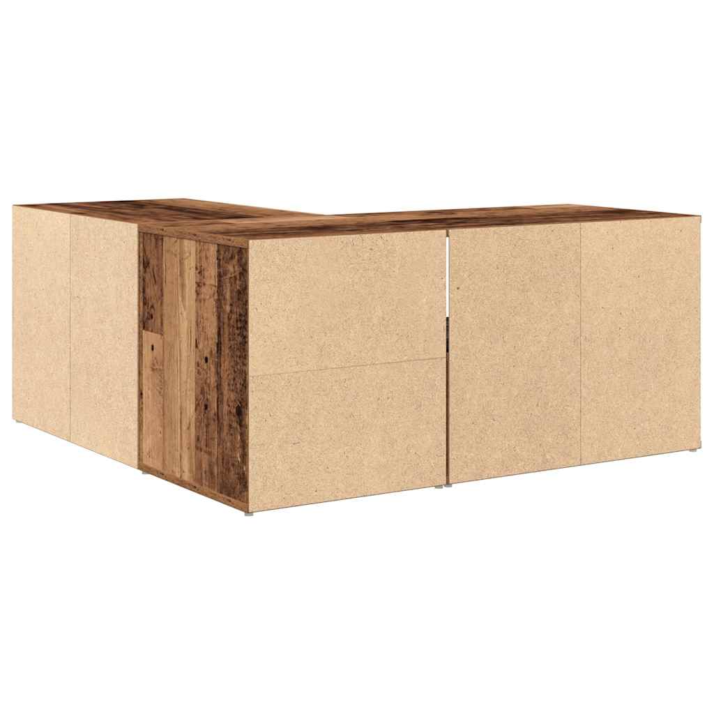 hjørneskab 160x40x45 cm konstrueret træ gammelt trælook