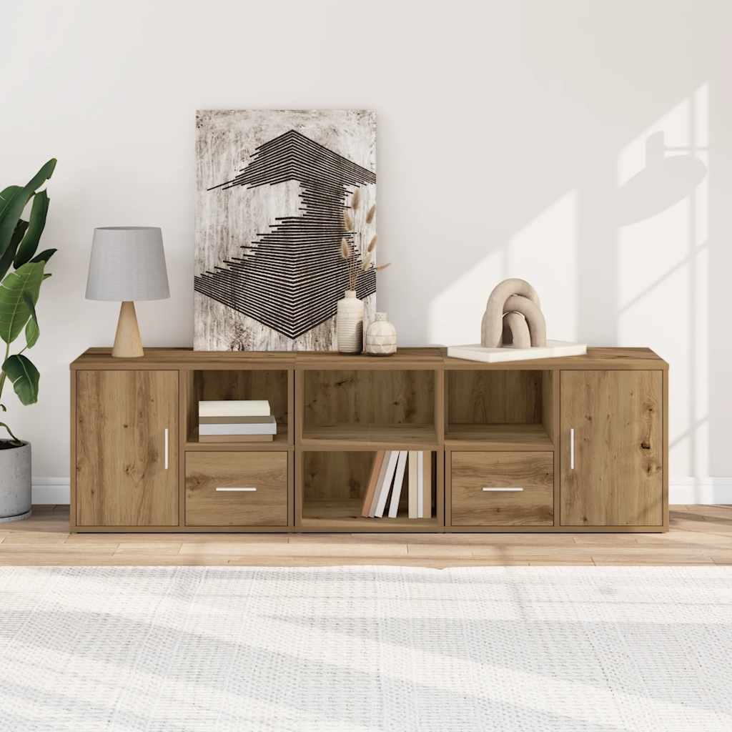 hjørneskab 160x40x45 cm konstrueret træ egetræsfarve