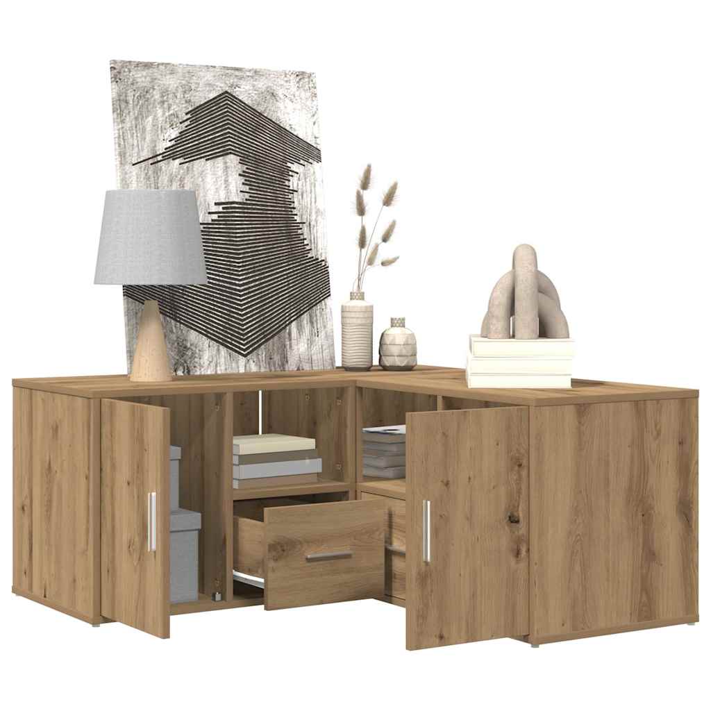 hjørneskab 160x40x45 cm konstrueret træ egetræsfarve