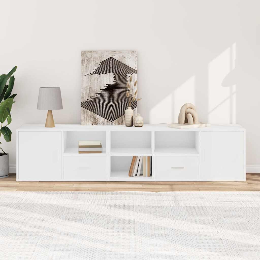 hjørneskab 200x40x45 cm konstrueret træ hvid