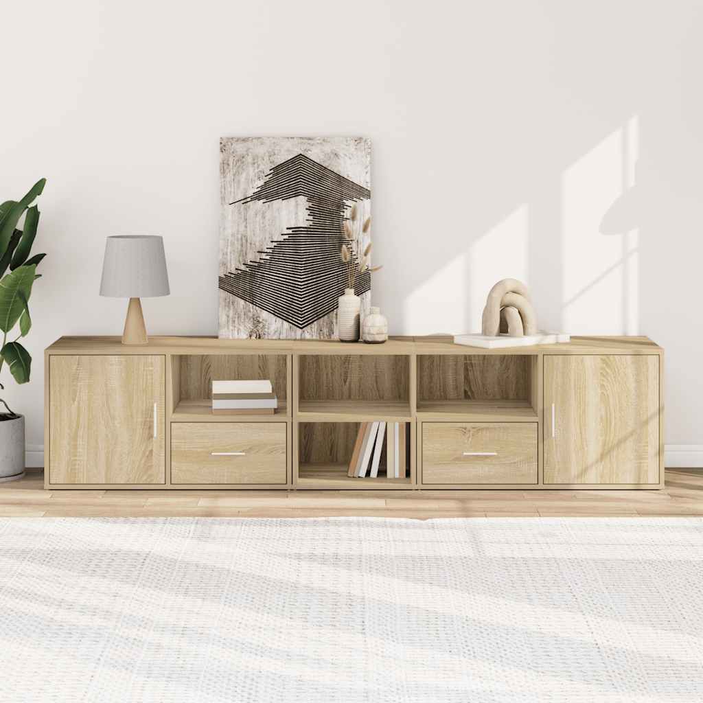 hjørneskab 200x40x45 cm konstrueret træ sonoma-eg