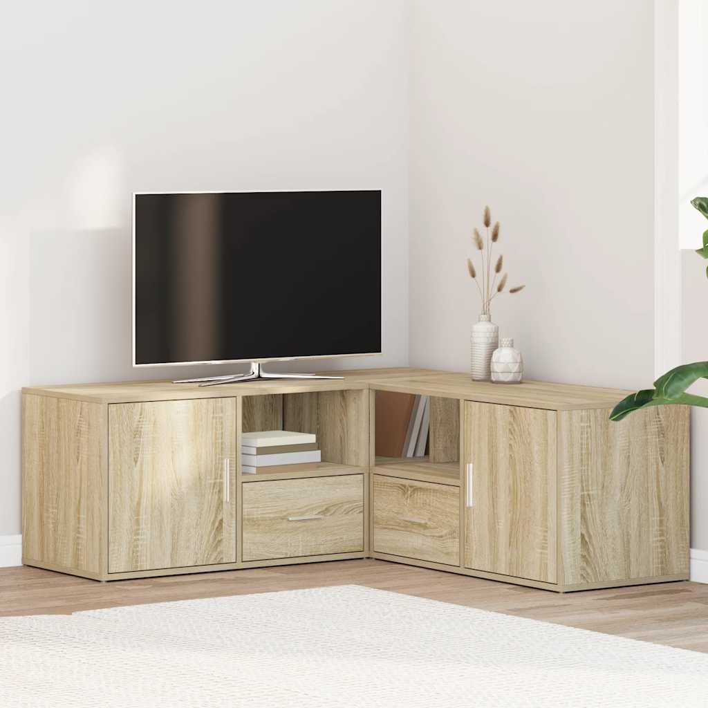 hjørneskab 200x40x45 cm konstrueret træ sonoma-eg