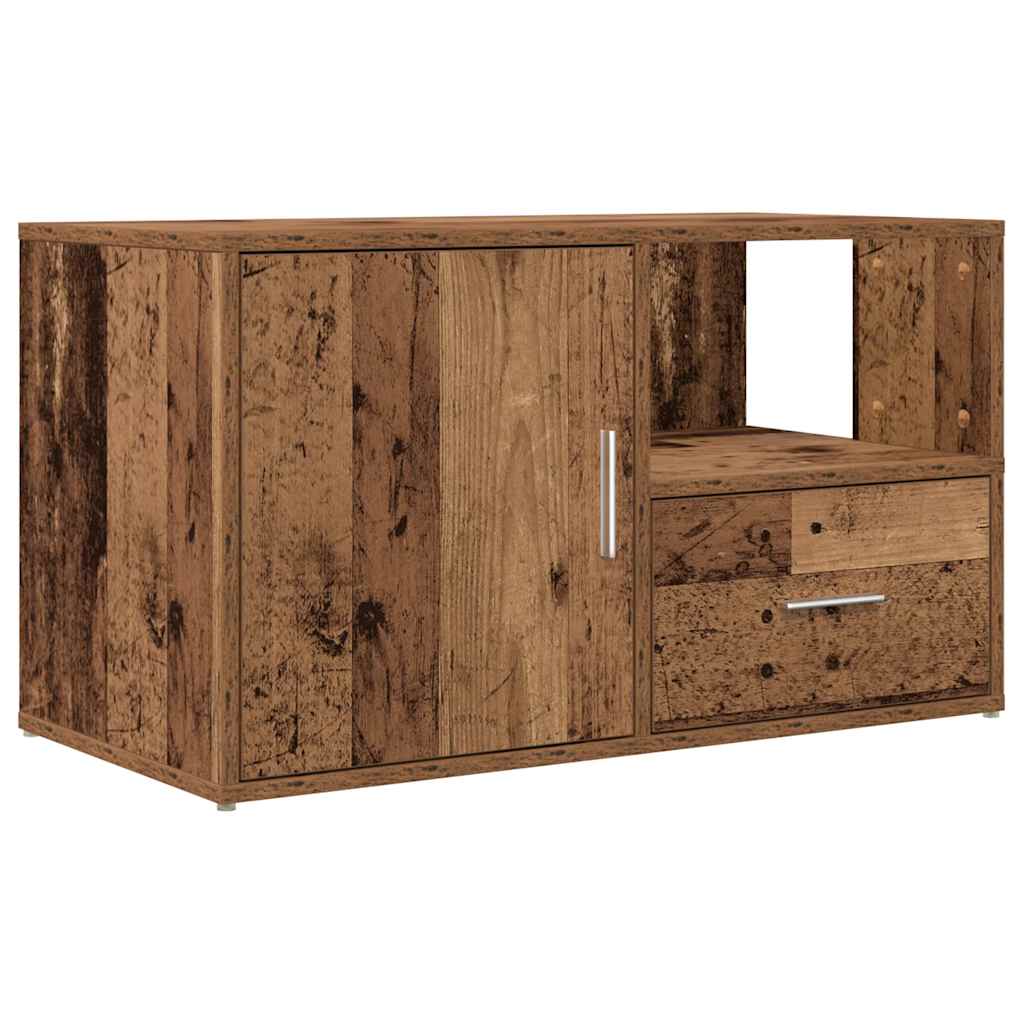 hjørneskab 200x40x45 cm konstrueret træ gammelt trælook