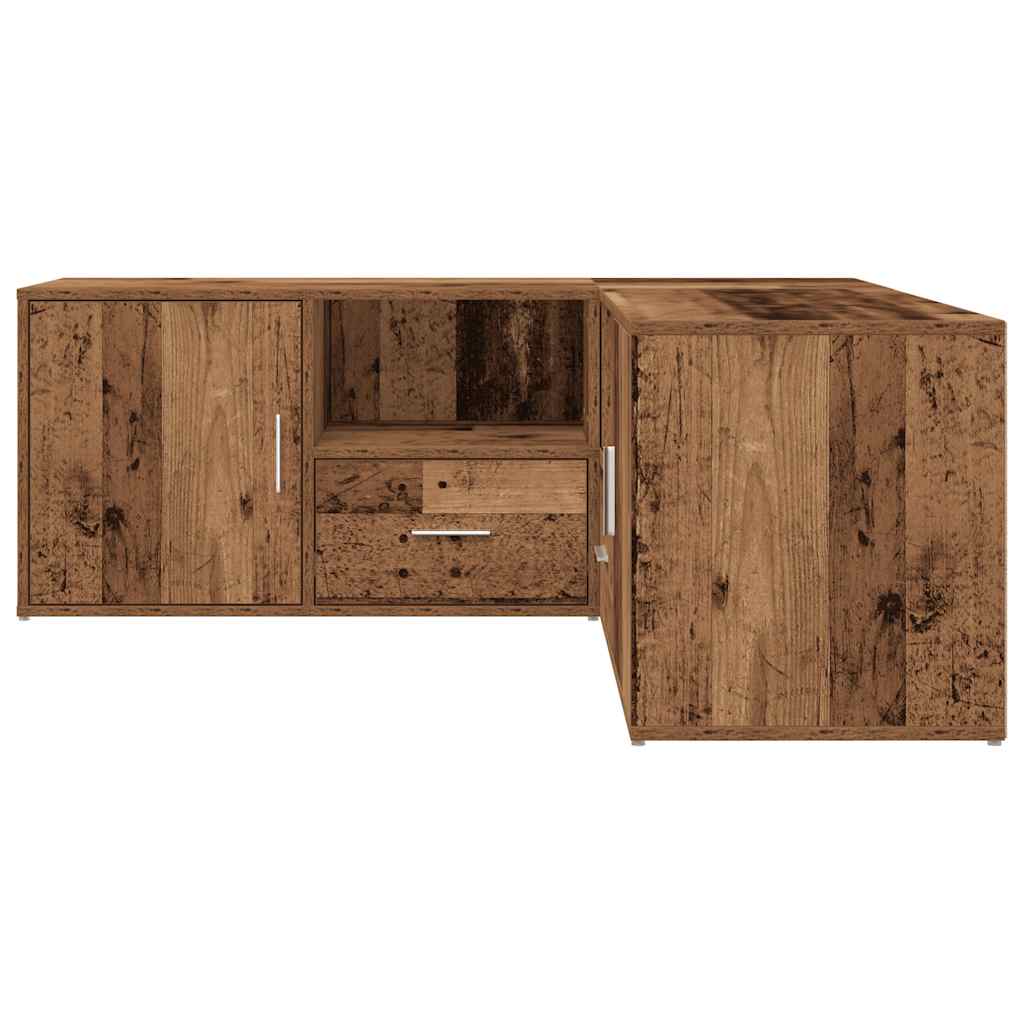 hjørneskab 200x40x45 cm konstrueret træ gammelt trælook