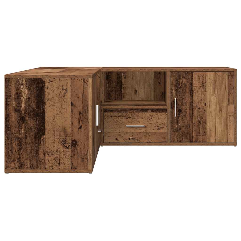 hjørneskab 200x40x45 cm konstrueret træ gammelt trælook