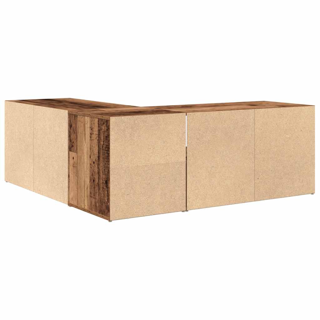 hjørneskab 200x40x45 cm konstrueret træ gammelt trælook