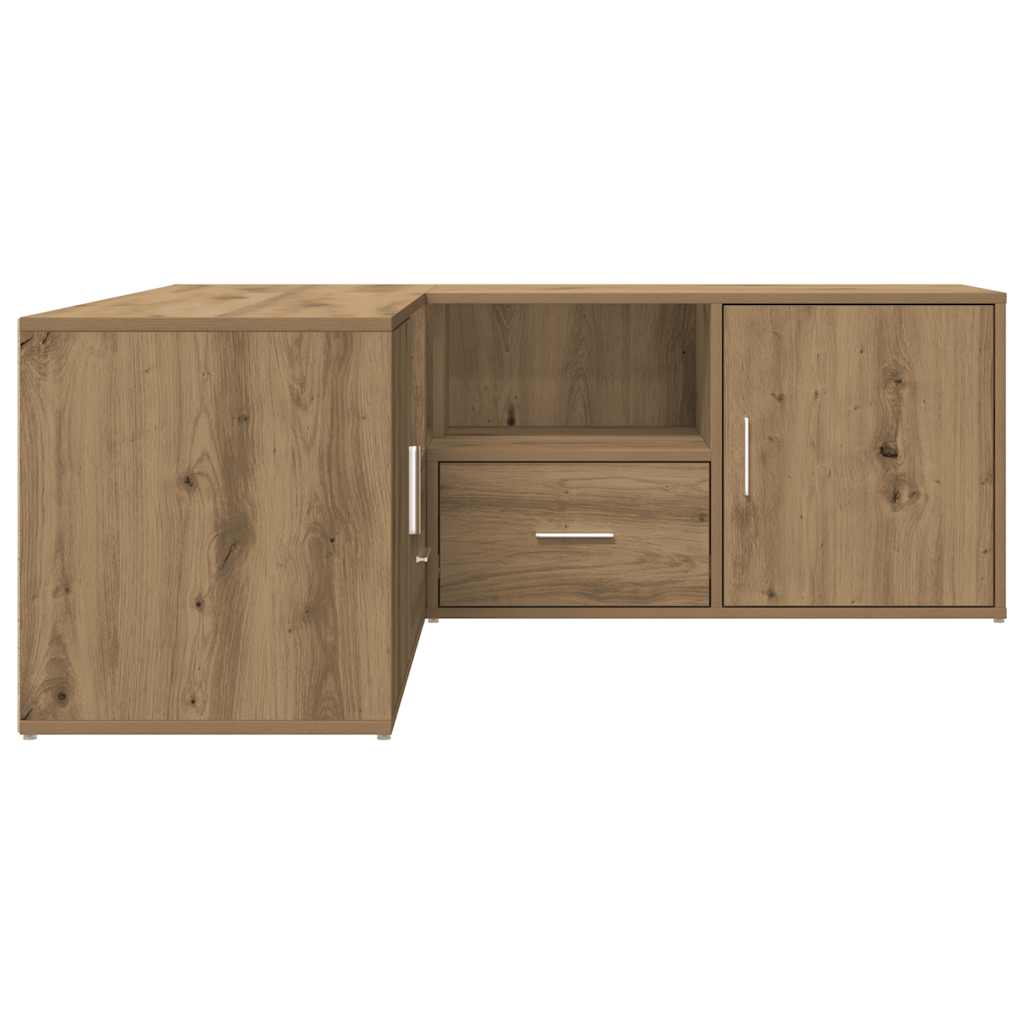 hjørneskab 200x40x45 cm konstrueret træ egetræsfarve