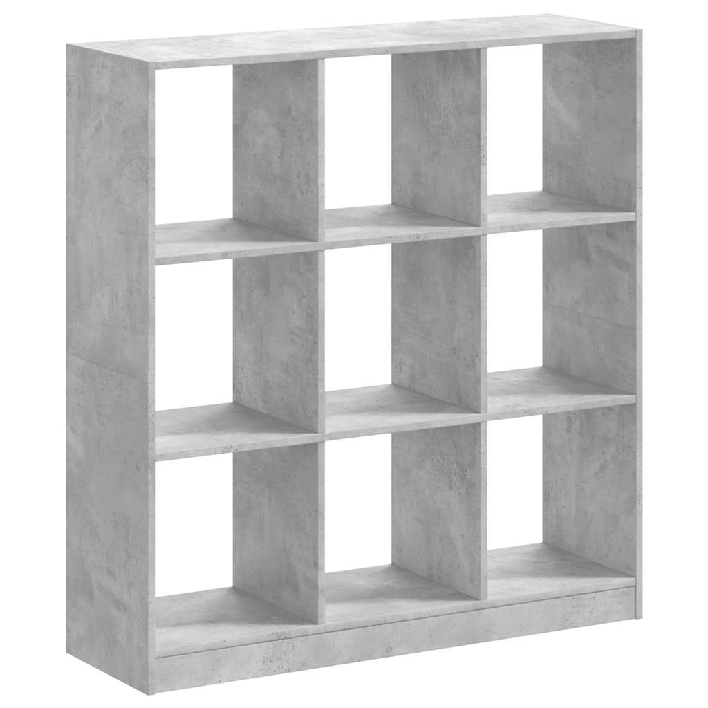 bogreol 102x32x109 cm konstrueret træ betongrå