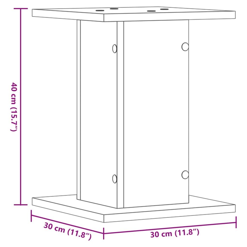 plantestativer 2 stk. 30x30x40 cm konstrueret træ hvid