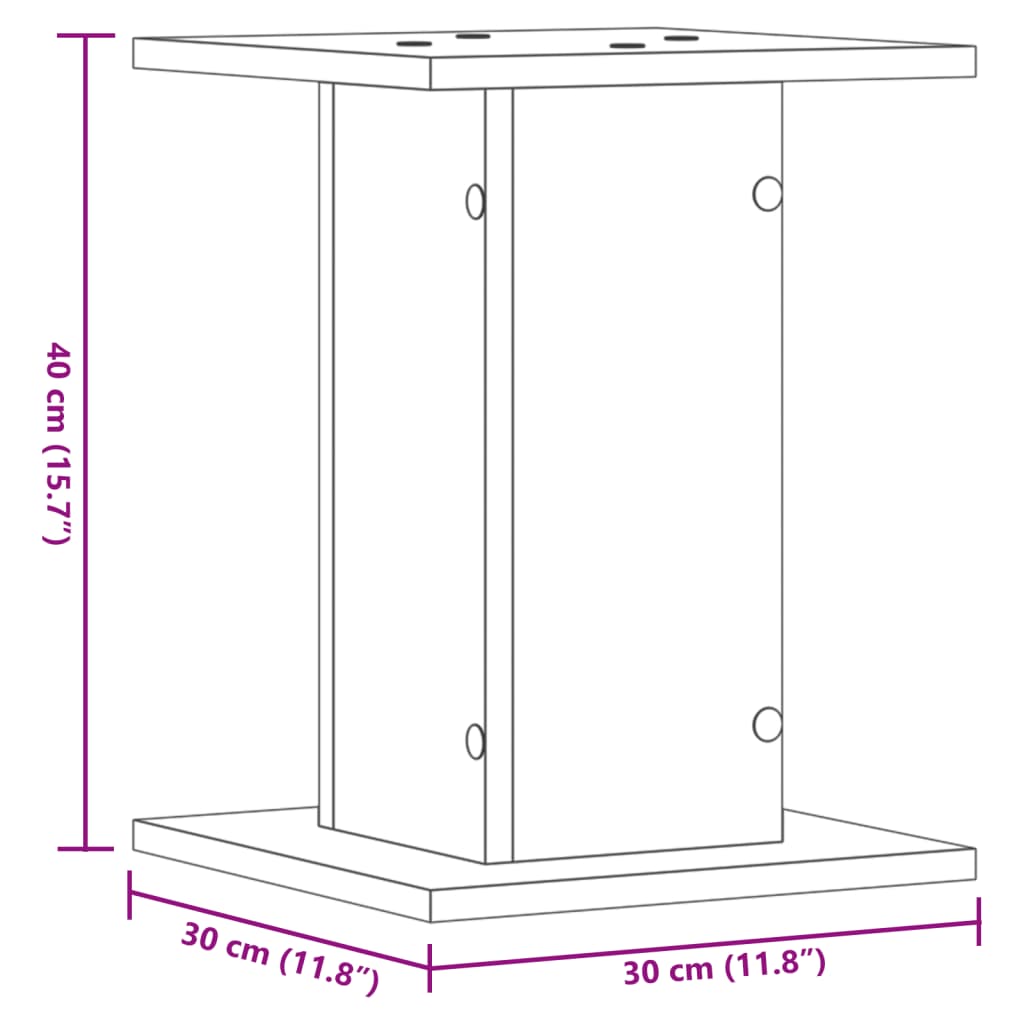 plantestativer 2 stk. 30x30x40 cm konstrueret træ betongrå