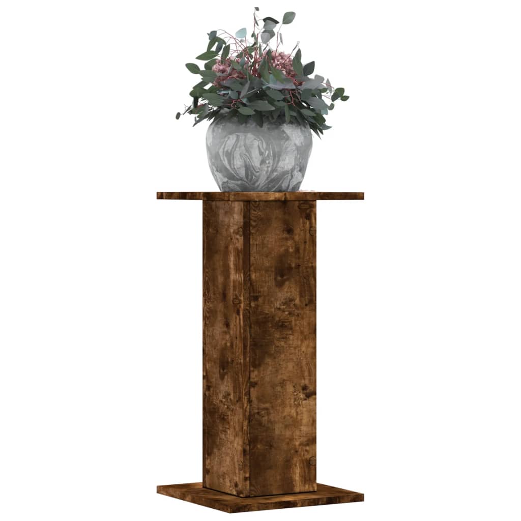 plantestativer 2 stk. 30x30x60 cm konstrueret træ røget eg