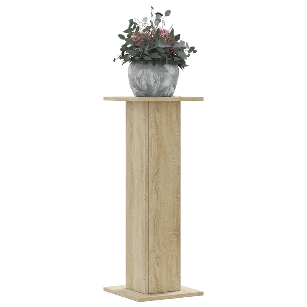 plantestativer 2 stk. 30x30x80 cm konstrueret træ sonoma-eg