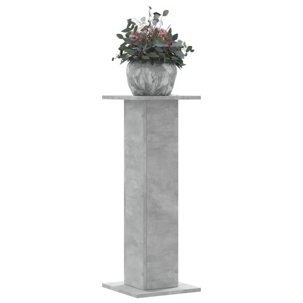 plantestativer 2 stk. 30x30x80 cm konstrueret træ betongrå