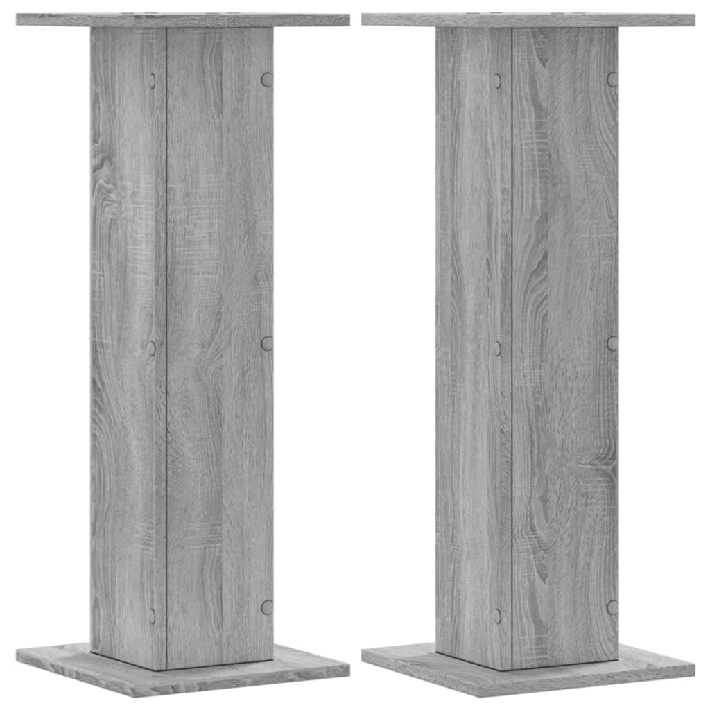 plantestativer 2 stk. 30x30x80 cm konstrueret træ grå sonoma-eg