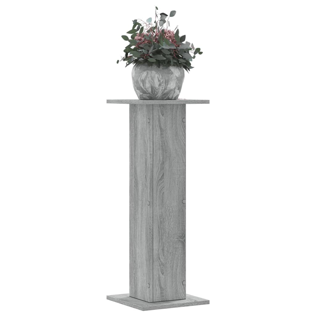 plantestativer 2 stk. 30x30x80 cm konstrueret træ grå sonoma-eg