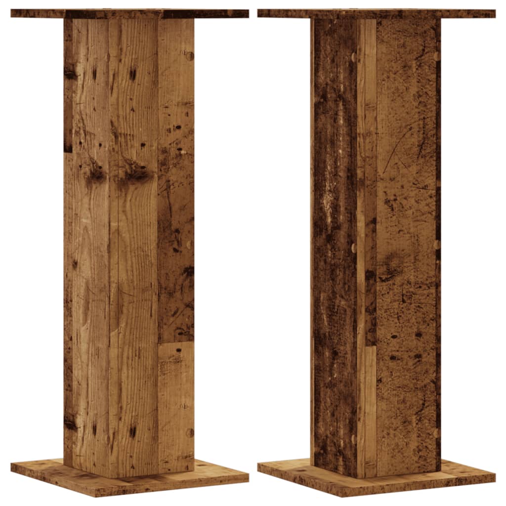 plantestativer 2 stk. 30x30x80 cm konstrueret træ antikt træ