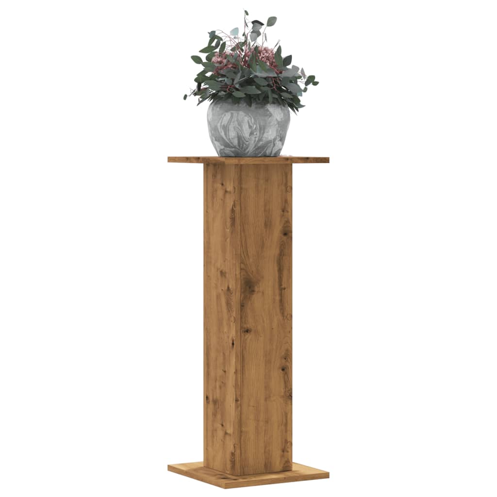 plantestativer 2 stk. 30x30x80 cm konstrueret træ egetræsfarve