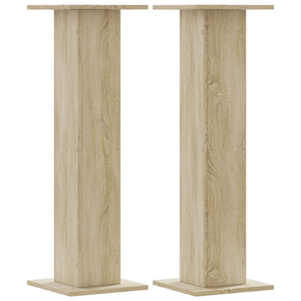 plantestativer 2 stk. 30x30x95 cm konstrueret træ sonoma-eg