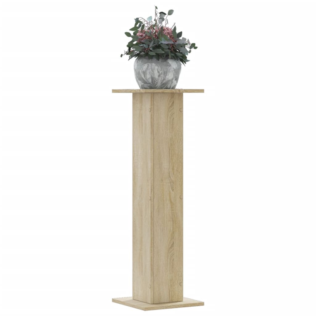 plantestativer 2 stk. 30x30x95 cm konstrueret træ sonoma-eg