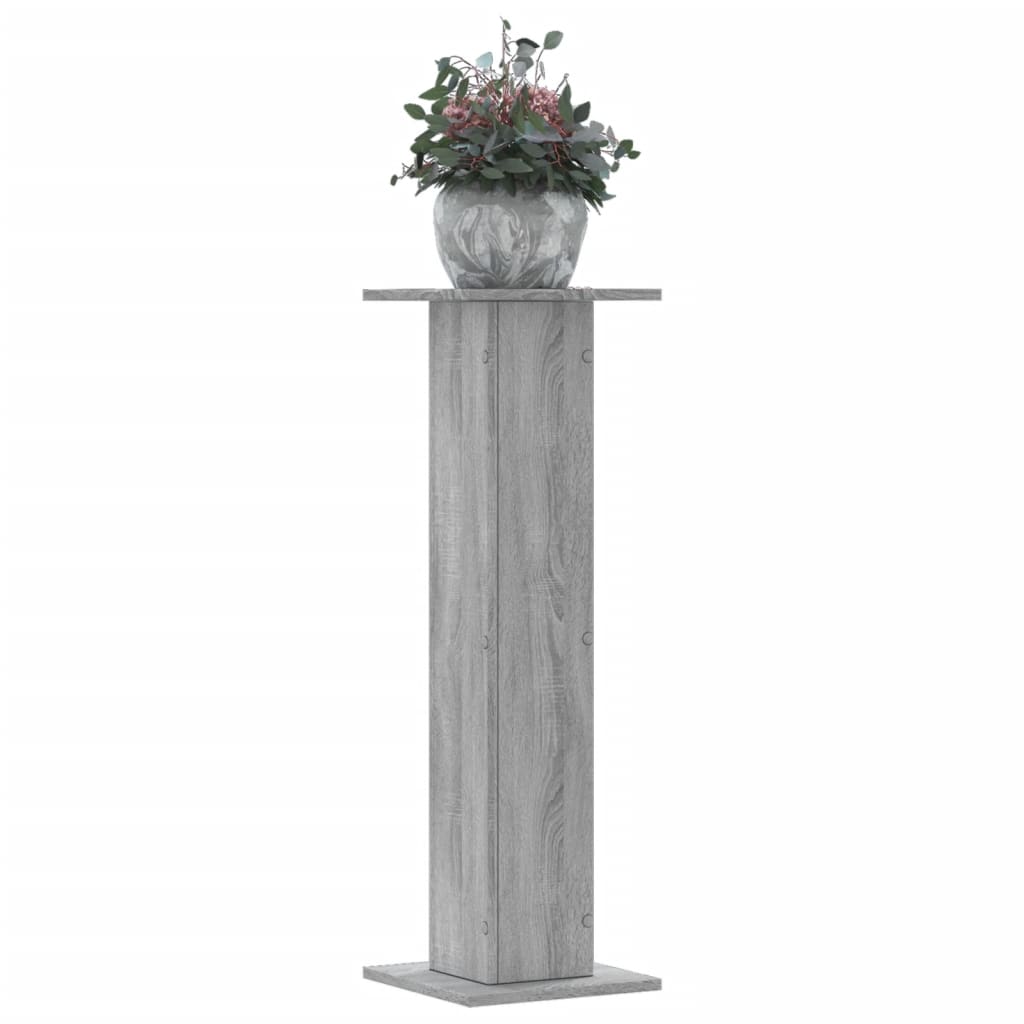 plantestativer 2 stk. 30x30x95 cm konstrueret træ grå sonoma-eg