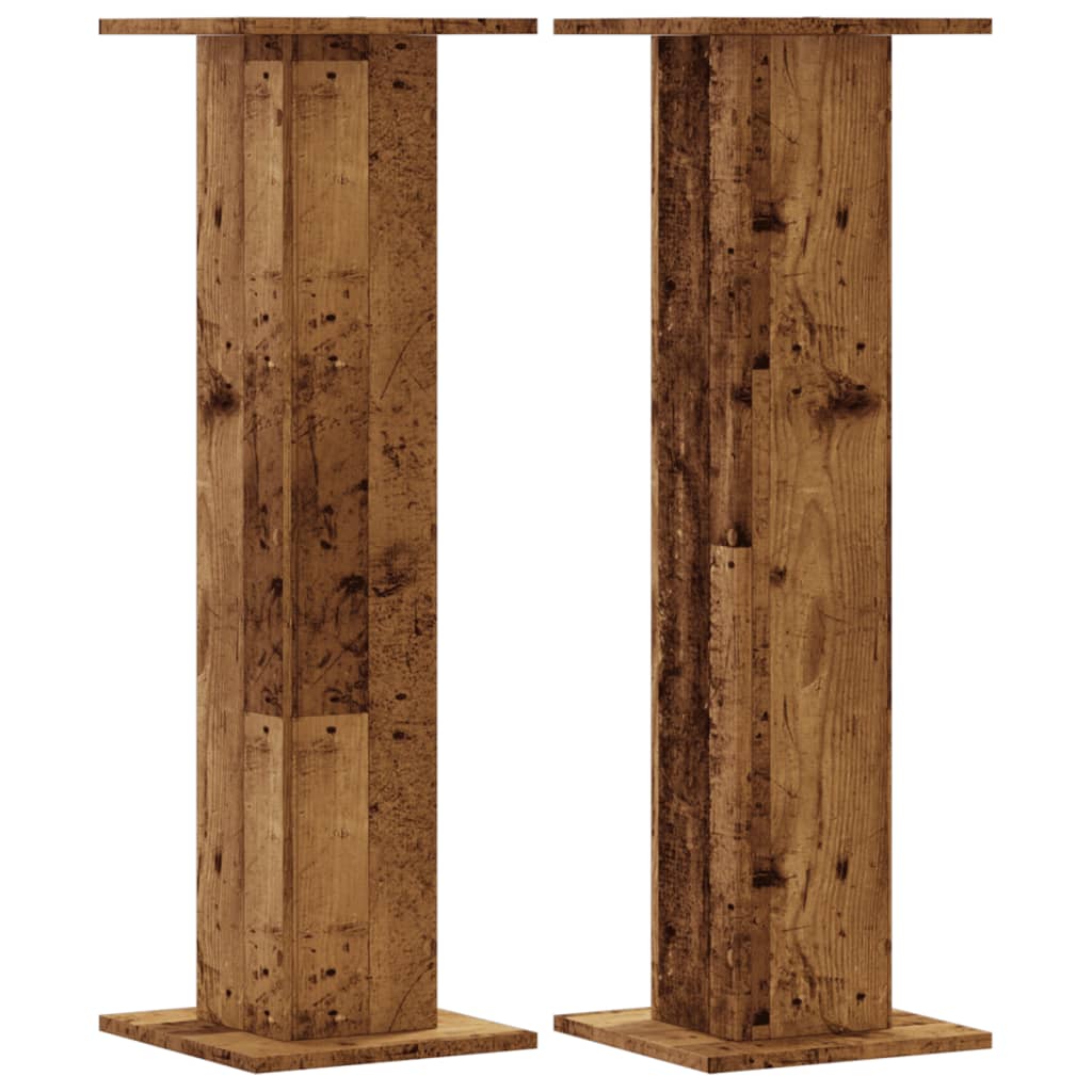 plantestativer 2 stk. 30x30x95 cm konstrueret træ antikt træ