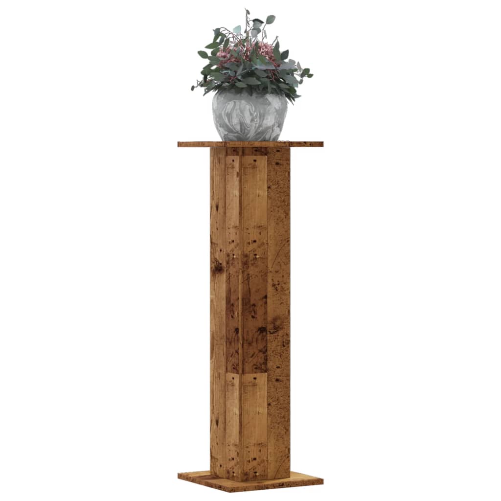 plantestativer 2 stk. 30x30x95 cm konstrueret træ antikt træ