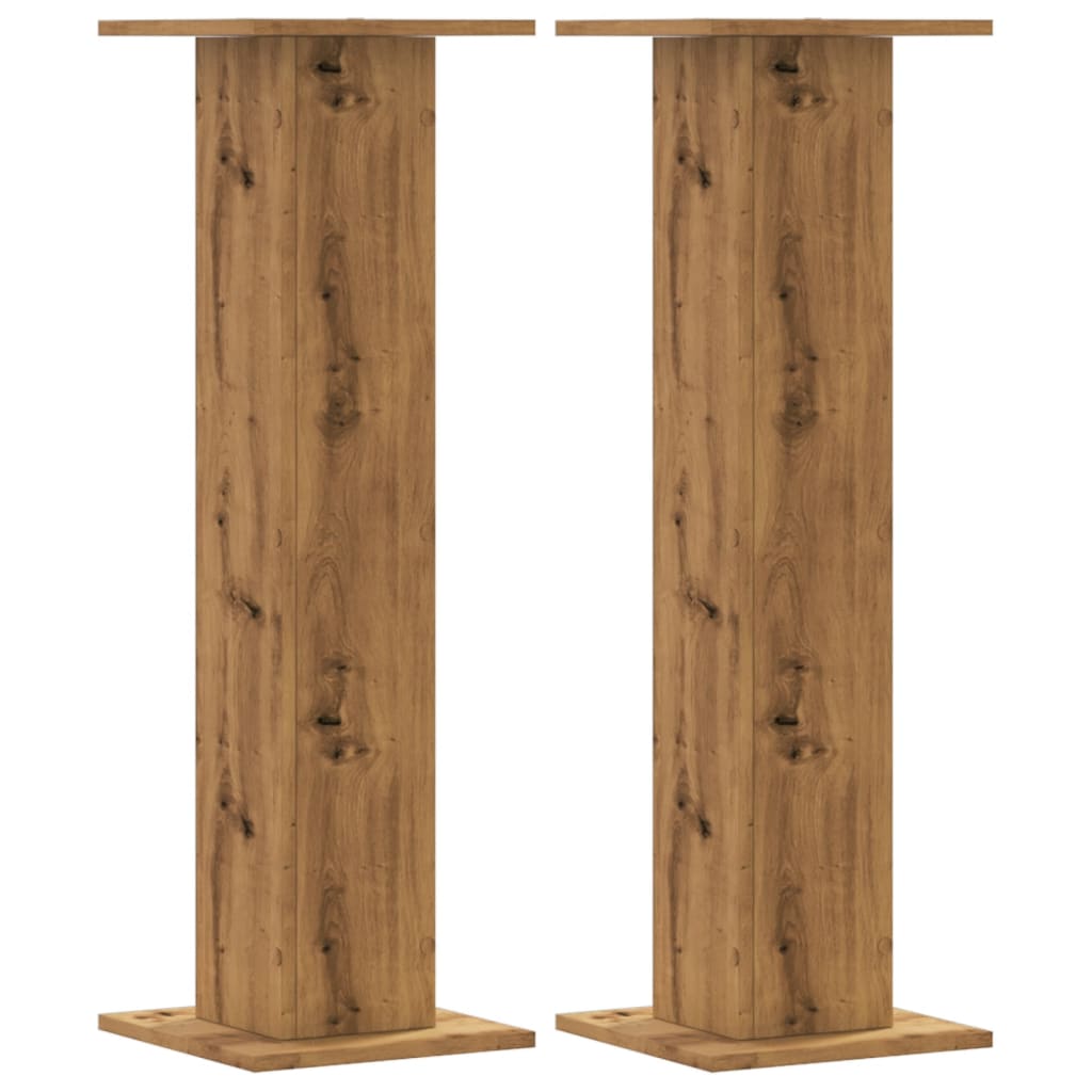 plantestativer 2 stk. 30x30x95 cm konstrueret træ egetræsfarve