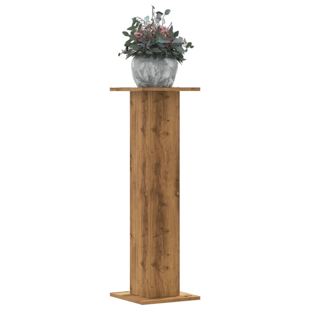 plantestativer 2 stk. 30x30x95 cm konstrueret træ egetræsfarve