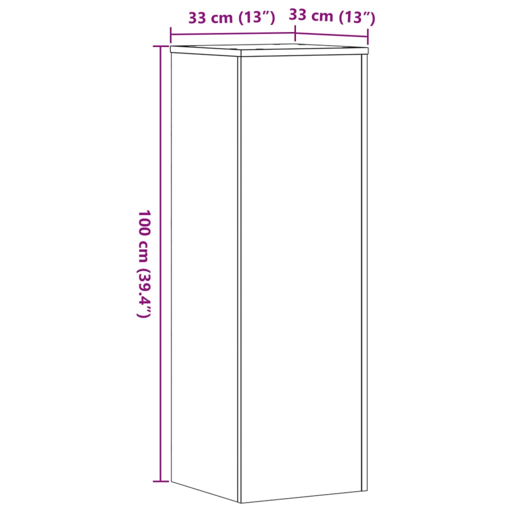 plantestativer 2 stk. 33x33x100 cm konstrueret træ hvid