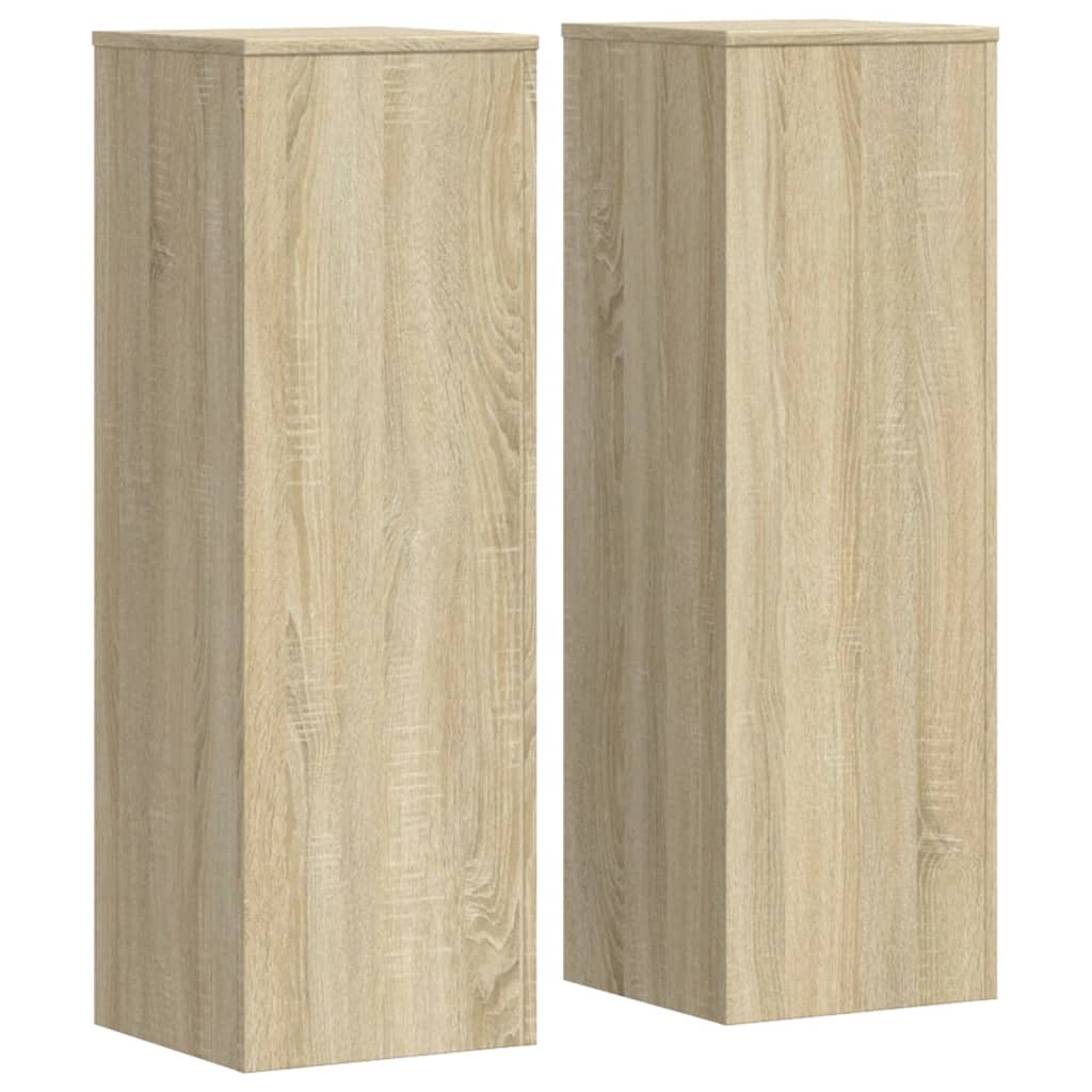 plantestativer 2 stk. 33x33x100 cm konstrueret træ sonoma-eg