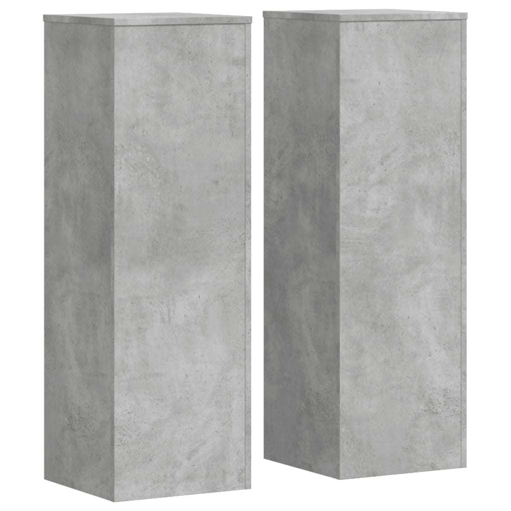 Planteholder 2 stk. Betongrå 33 x 33 x 100 cm Konstrueret træ