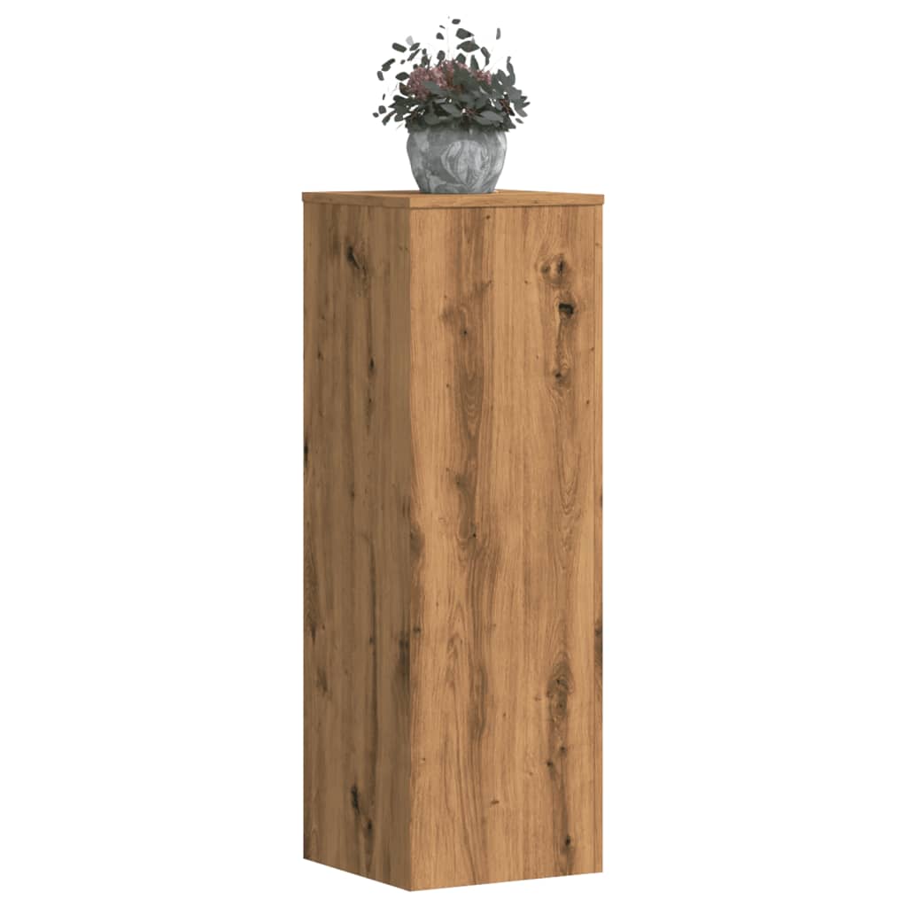 plantestativer 2 stk. 33x33x100 cm konstrueret træ egetræsfarve
