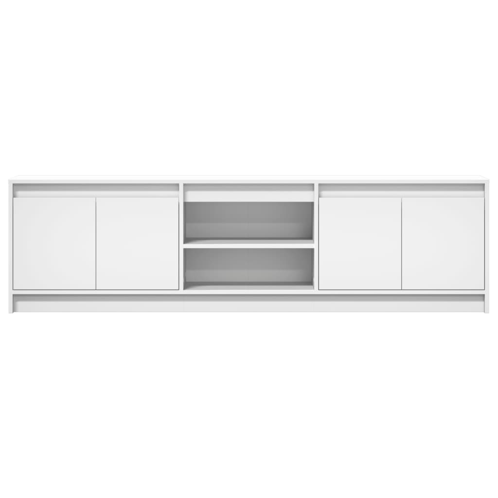 tv-bord med LED-lys 180x34x50 cm konstrueret træ hvid