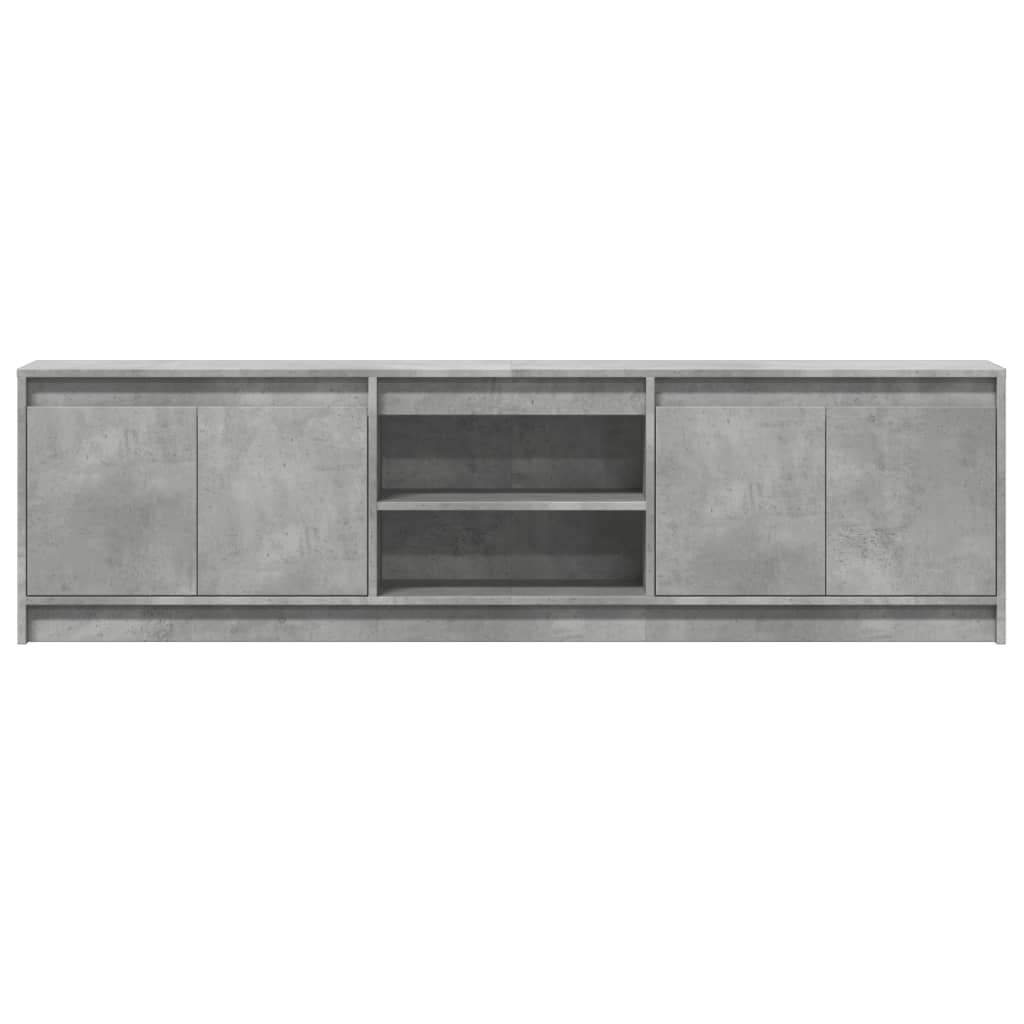 tv-bord med LED-lys 180x34x50 cm konstrueret træ betongrå