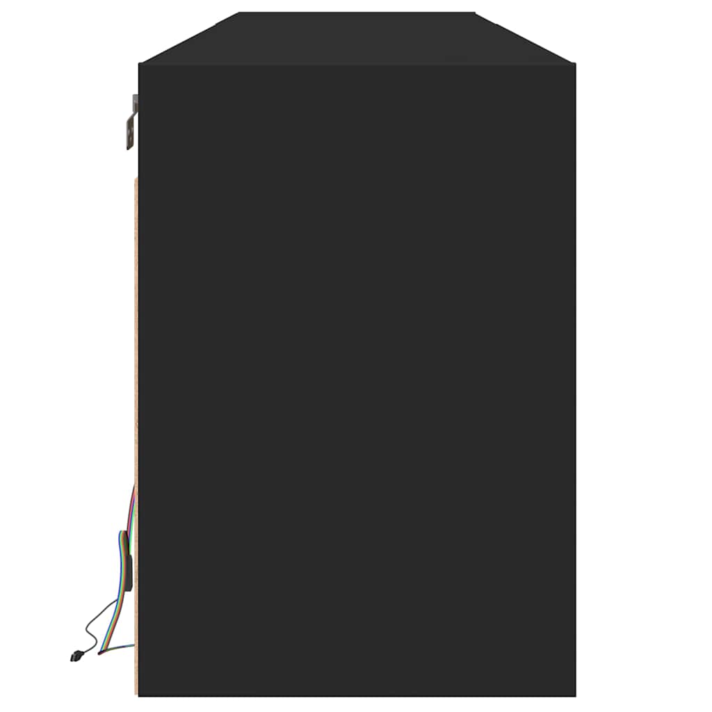 TV-vægskab med LED sort 180x31x45 cm