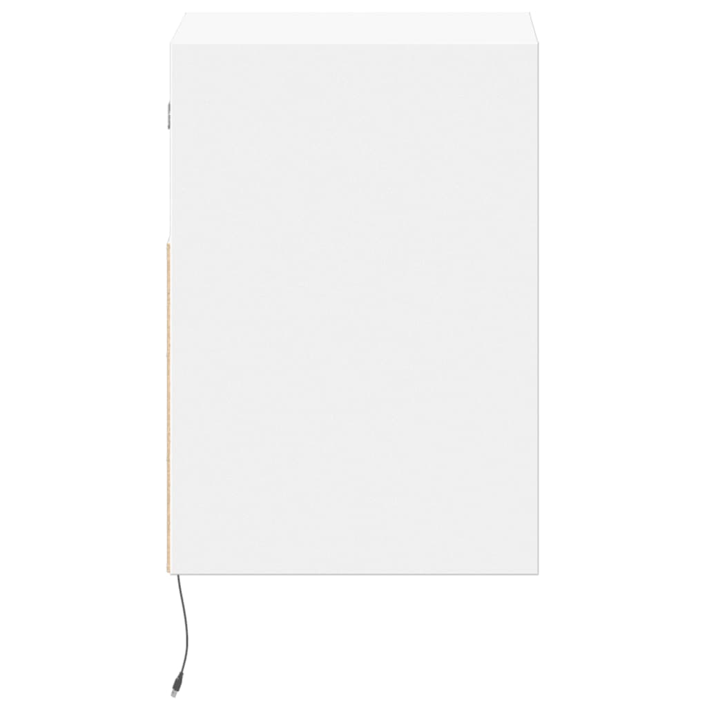 væghængt sengebord med LED-lys hvid