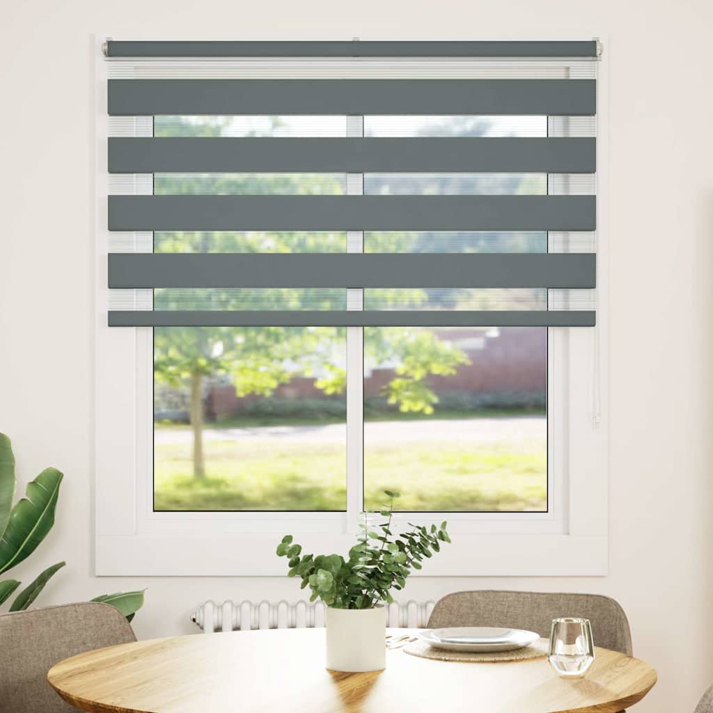 zebragardin mørkegrå 135x150 cm stofbredde 130,9 cm polyester