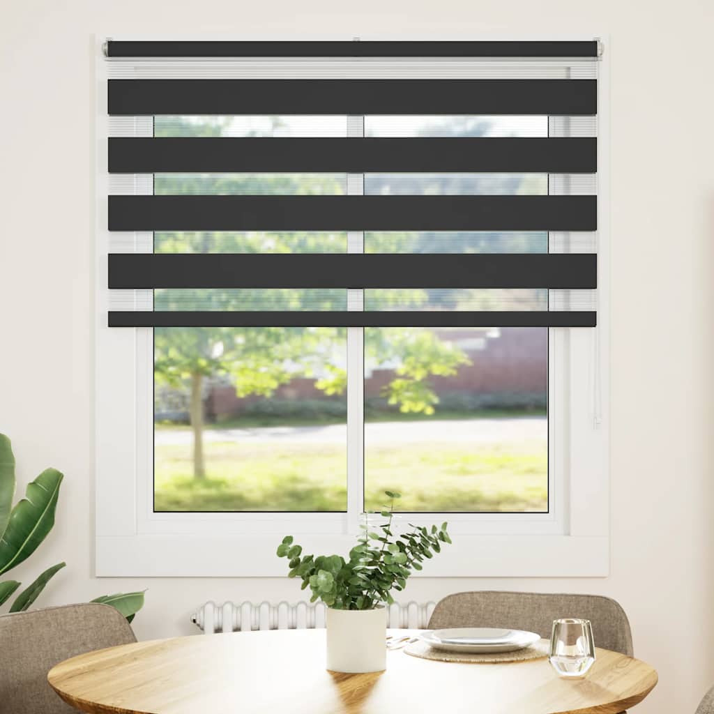 zebragardin 135x100 cm stofbredde 130,9 cm polyester sort